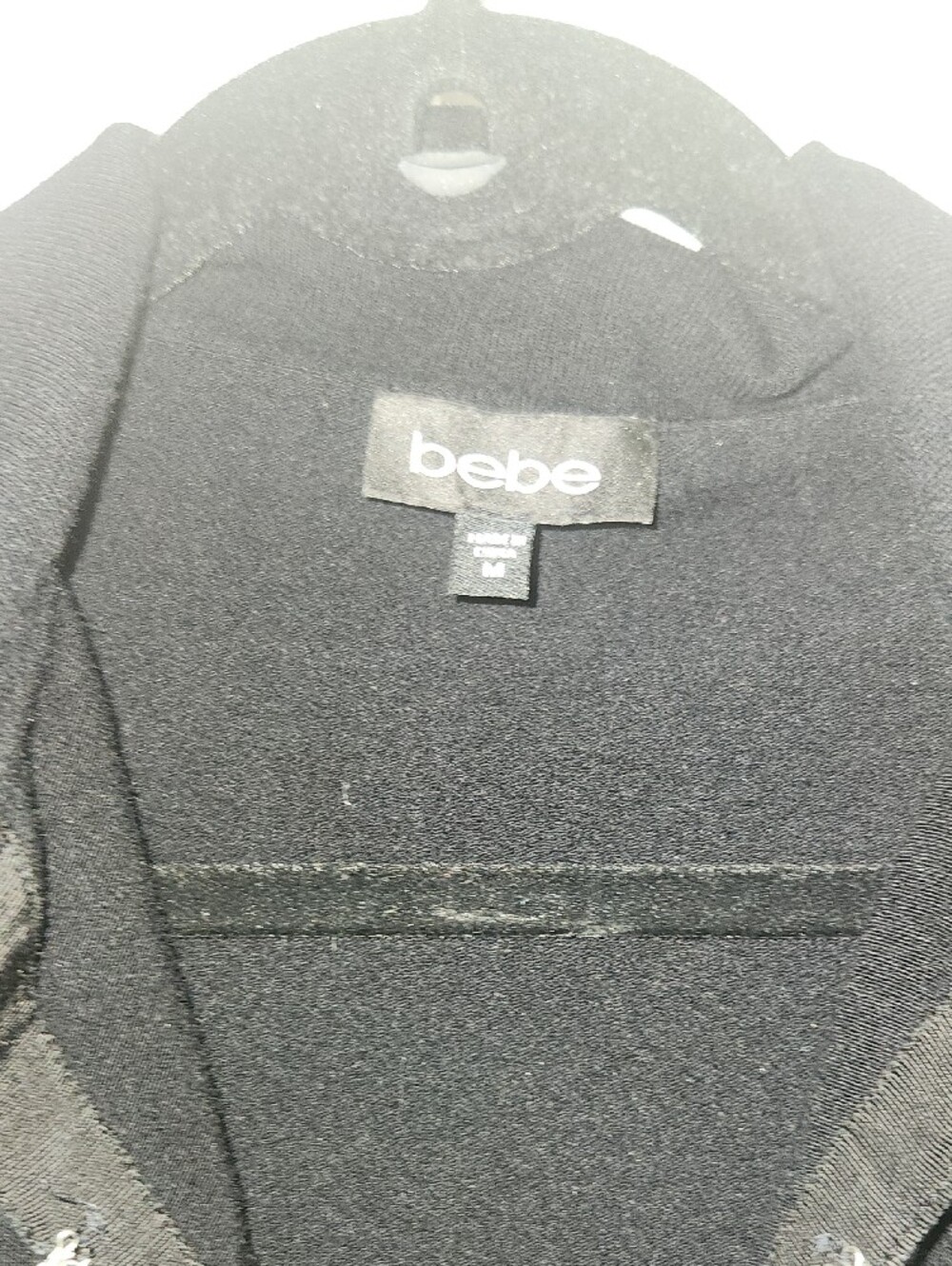 bebe Black Short Sleeved Sweater with Crystal Stud Detailing - Picture 6 of 7